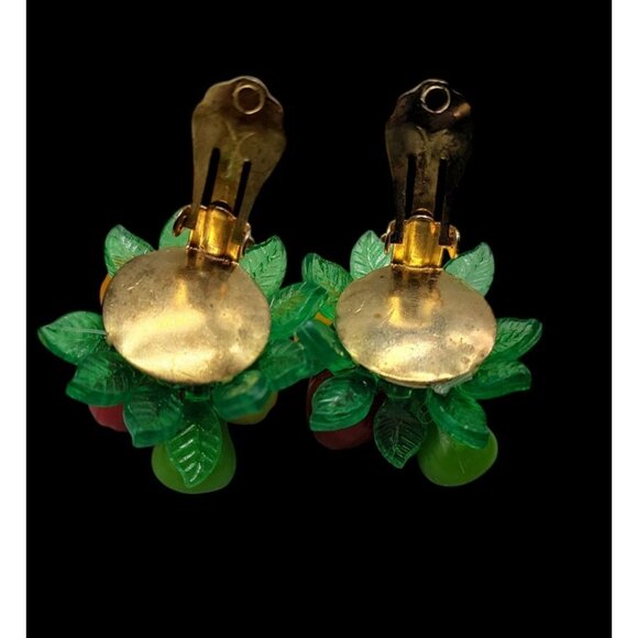 Carmen Miranda Fruit Salad Clip On Earrings Hong Kong Vintage Tutti Fruitti - Picture 8 of 15